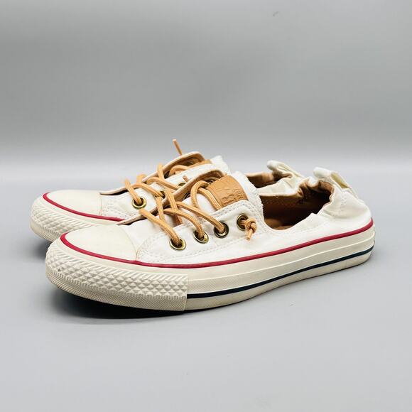 Converse Shoes Women 6 White Tan Chuck Taylor All Star Shoreline Slip On Sneaker - Picture 3 of 10